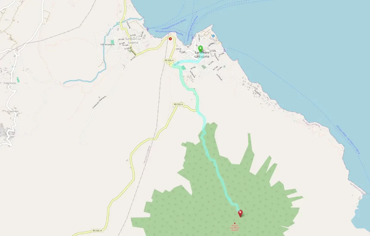 Guatemala-Hike-Vulkan-San-Pedro-Karte