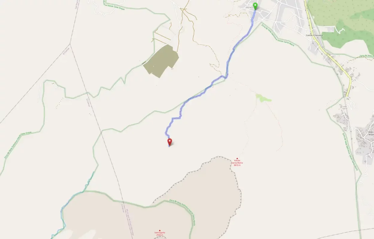 Guatemala-Hike-Vulkan-Santiaguito-Karte