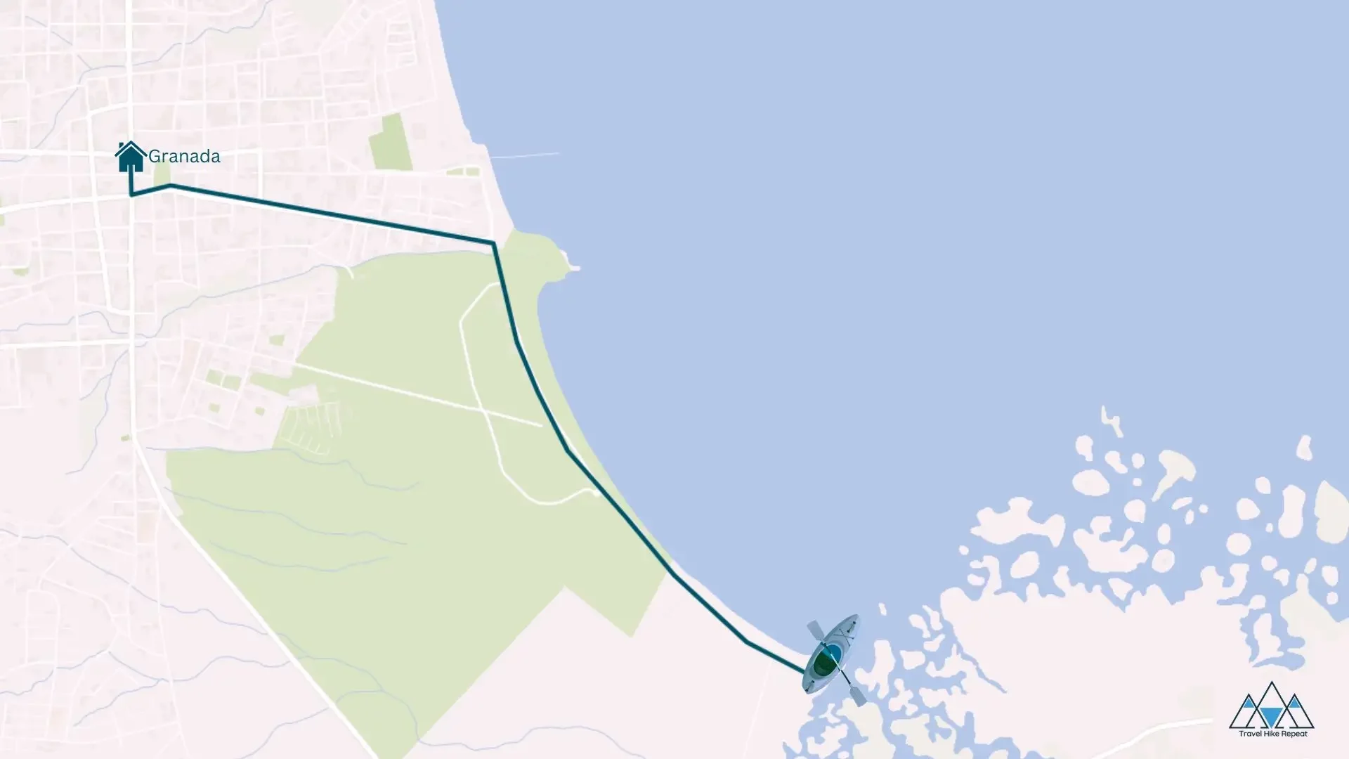 Nicaragua-Granada-Kajak-Rental-Map