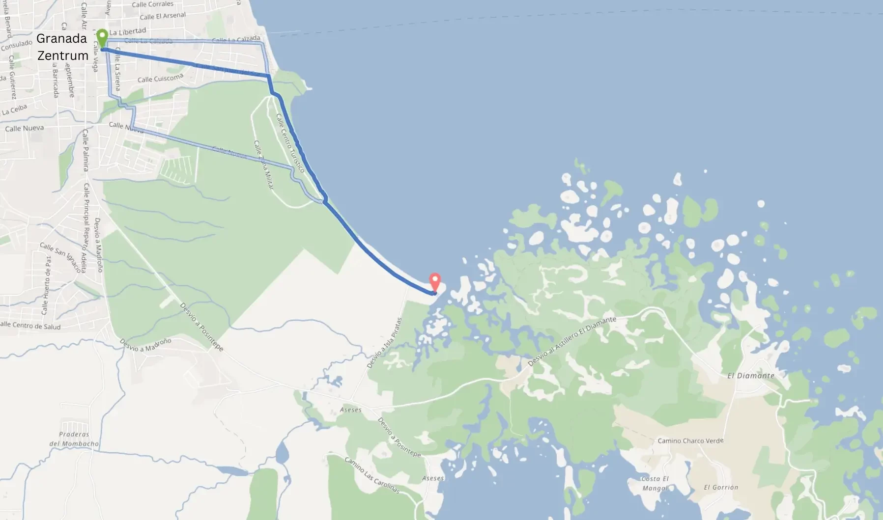 Nicaragua_Granada_Weg_zum_Kajak_Verleih