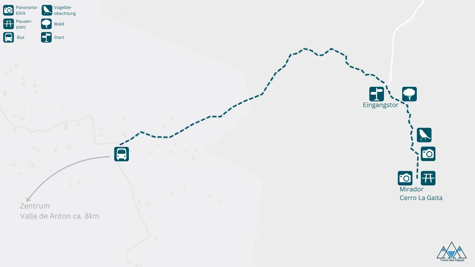 Wanderkarte: Wanderung zum Cerro La Gaita Viewpoint in Valle de Anton, Panama